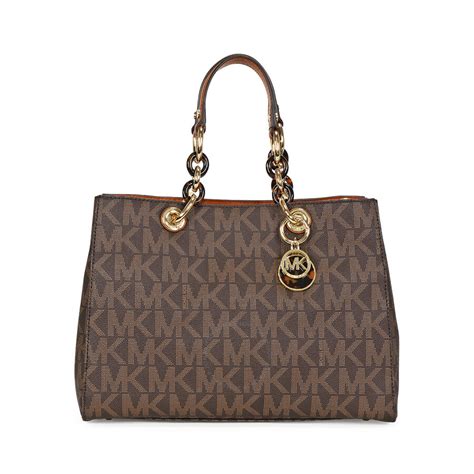 michael kors cynthia brown pvc tote|Michael Michael Kors Cynthia Tote Bag .